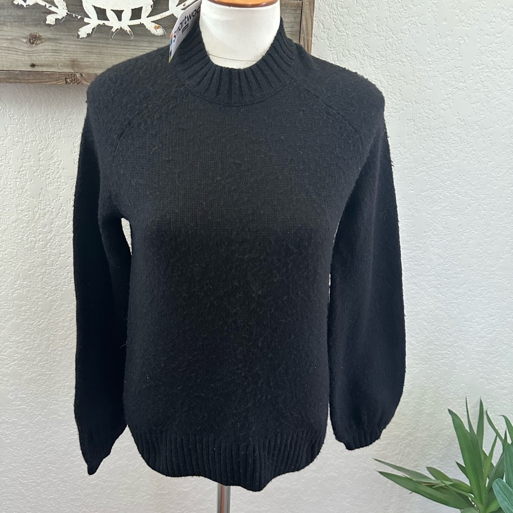 Smartwool Women's Cozy lodge Black Crew Neck Sweater wool blend XS NWT